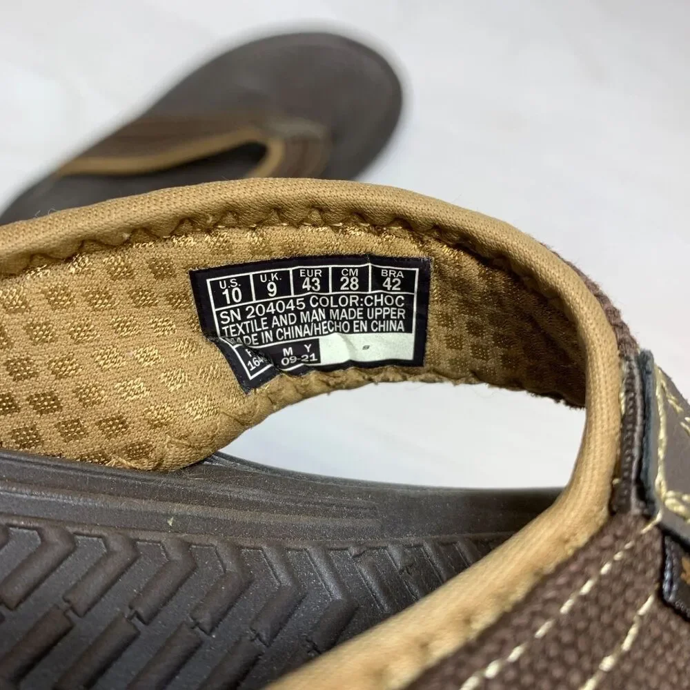 Skechers Sargo Wolters Brown Flip Flops Sandals Mens Size 10 204045‎